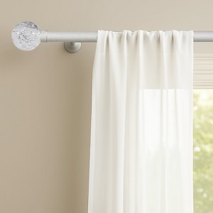 Home Mart Goods Clear Ball Bubbles Silver Modern Curtain Rod For Windows (66" - 120") - 1 of 3