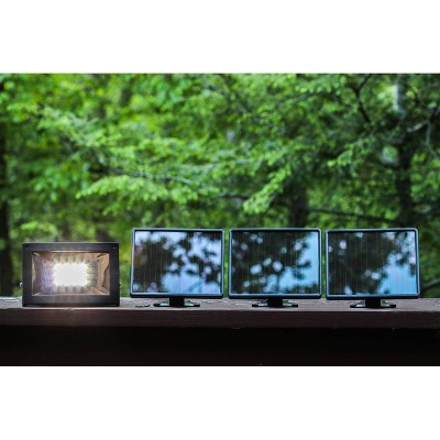 Black Solar-Powered LED Flagpole Flood Light