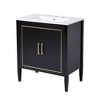 NicBex 29.9" Bathroom Vanity with Sink, Bathroom Cabinet Storage with 1 Spacious Cabinet and 1 Hidden Drawers for Bathroom, Black - 2 of 4