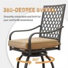 DOMETOUR Outdoor Living Swivels Bar Stools, Outdoor Bistro Set for Garden Balcony Backyard Deck, High Bar Chairs with Seat Cushion,Khaki(2 Chairs) - 4 of 4