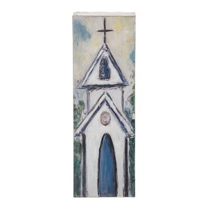 Transpac Wood Hand Painted Church Block Decor Home Decorations Spring - 1 of 1