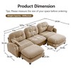 DOMETOUR Modular Sectional U Shaped Couch With Ottoman, Premium Chenille Fabric,With 2 Throw Pillows, High-Density Foam Tufted Cushion Backrest - 4 of 4