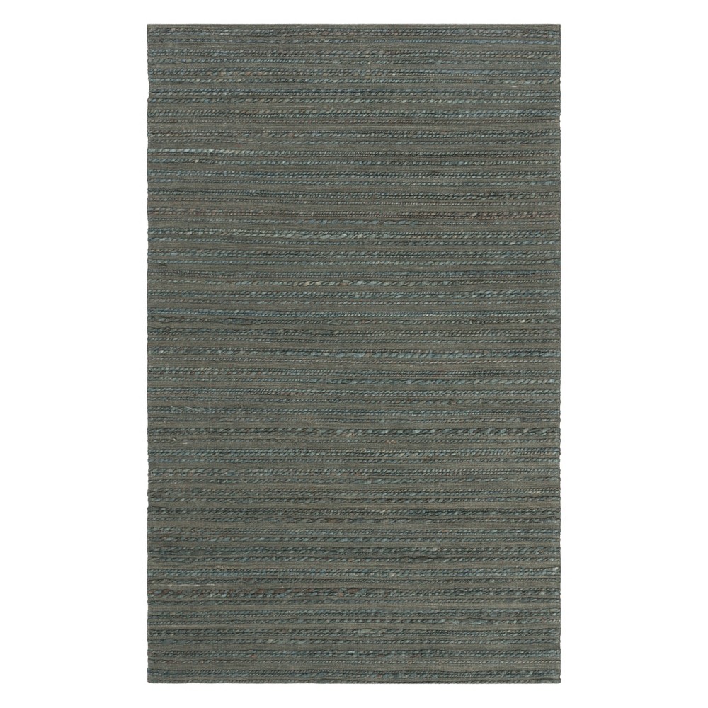 3'x5' Solid Woven Accent Rug Dark Green - Safavieh