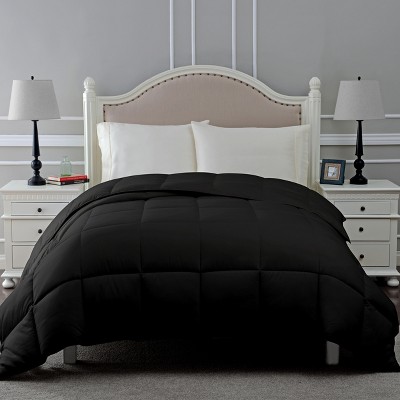 Twin Black Reversible Down Alternative Microfiber Comforter