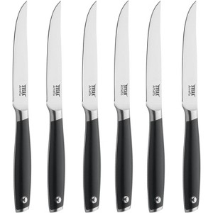 Amefa Tenderloin Steak Knives, Set Of 6, Premium High Carbon MOV Stainless Steel, Ergonomic Handle Design, Straight Edge 5 Inch Blade Steak Knife - 1 of 4