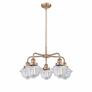 Oxford - 5 Light Stem Hung Chandelier In Art Deco Style-13.5 Inches Tall and 24.5 Inches Wide - 1 of 1