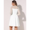 INSPIRE CHIC Women's Mesh See-Through Heart Sheer Sleeve Skater Party Dress - 3 of 4