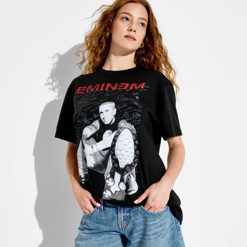Women's Eminem Oversized Short Sleeve Graphic T-Shirt - Black XS