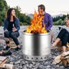 16.9 * 16.9 * 3.9 Inch Stainless Steel  Portable Mantelpiece and Ring, for Camping and Garden Meetings,Fireplace and Barbecue - 3 of 4