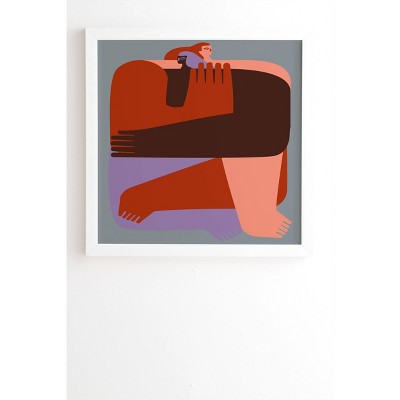 12" x 12" Enrique Larios Abrazo Framed Wall Art White/Gray - Deny Designs