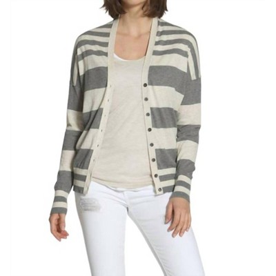 Women's Striped Cotton Cardigan - LABEL+thread