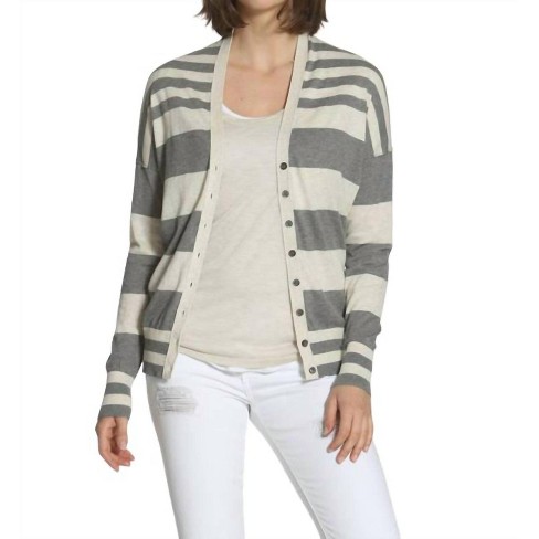 Women's Striped Cotton Cardigan - LABEL+thread - image 1 of 4