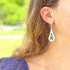 Slickblue 2" Long Alpaca Silver Earrings with Abalone & Mother-of-Pearl, Hypoallergenic Sterling Hooks - 2 of 3