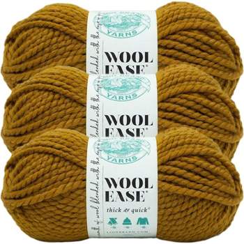 (Pack of 3) Lion Brand Wool-Ease Thick & Quick Yarn-Flax