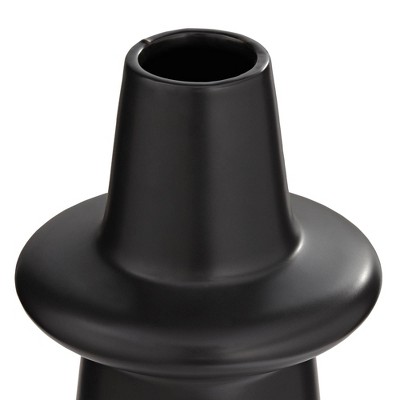 Modern Matte Black Ceramic 21" Decorative Table Vase