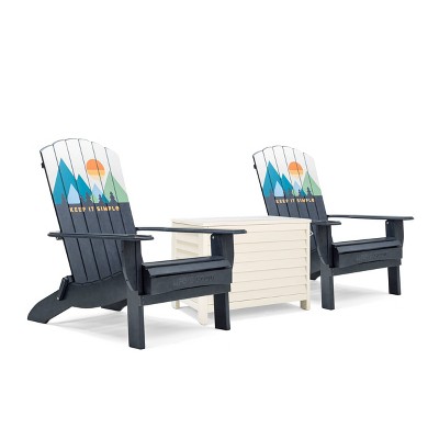 Adirondack 3pc Folding Chairs & Cooler Blue - Life is Good