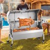 VEVOR Rotisserie Grill with Hooded Cover, BBQ Whole Pig Lamb Goat Charcoal Spit Grill, 46 Inch 132Lbs Capacity, Electric 52W Motor, Silver - 2 of 4
