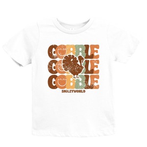 SmileyWorld Gobble Turkey Distressed - Youth Short Sleeve Graphic T-Shirt and Toddler Short Sleeve Graphic T-Shirt - 1 of 4