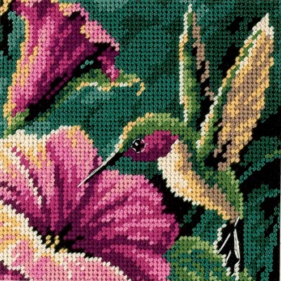 Dimensions Needlepoint Kit 14x14-bouquet On Black Stitched In Thread :  Target