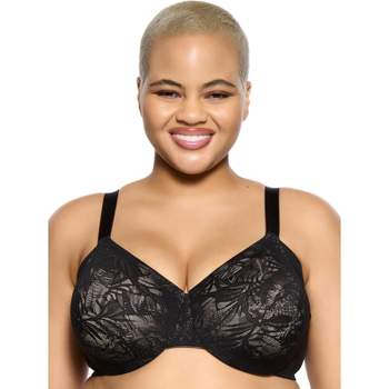 Paramour By Felina Women's Amaranth Cushioned Comfort Unlined Minimizer Bra  (black, 38d) : Target