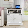 Dyonery 24" Farmhouse End Table with Charging Station - Black Wood Sofa Side/Bedside Table - 4 of 4
