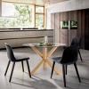 Poly & Bark 37.4" Kennedy Glass Top Round Wood Dining Table - 2 of 4