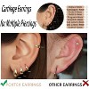 Small Sterling Silver Huggie Hoop Earrings Set for Women, 14K Gold Plated Hoops Stacks for Multiple Piercings - 3 of 4
