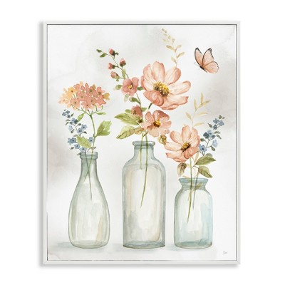 Stupell Industries Butterfly & Pink Florals, 16" x 20"