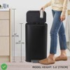 Stainless Steel Trash Can with Thin Lid with Step Pedal & Removable Liner Stainless Steel Large Garbage Can - 4 of 4