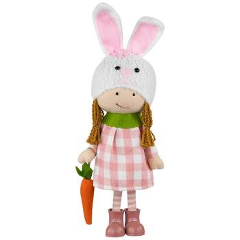 Northlight Girl in Bunny Hat Standing Easter Figurine - 13" - Pink and White