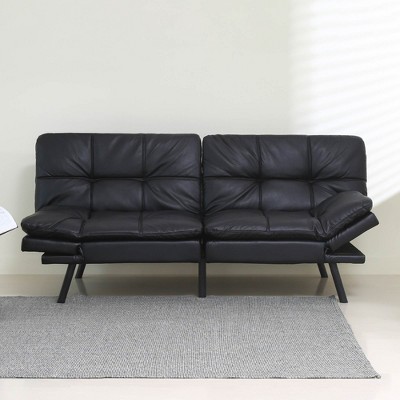 LOVMOR Convertible Memory Foam Futon Couch Bed, Modern Folding Sleeper Sofa