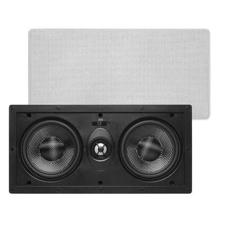 Monoprice 2-Way Carbon Fiber In-Wall Center Channel Speaker - Dual 5.25 Inch (Single) - Alpha Series, 1 of 7