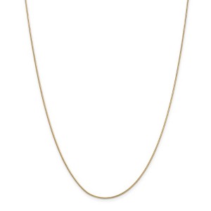 Black Bow Jewelry 0.9mm 14k Yellow Gold Solid Round Snake Chain Necklace - 1 of 4