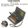 FATMOON Small Wallet for Women,RFID Blocking PU Leather Wristlet Purse Large Capacity Bifold Wallet with ID Window for Travel,Shopping - 4 of 4