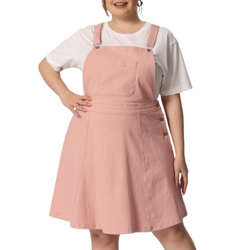 Agnes Orinda Women's Plus Size Tie Waist Short Sleeve Chambray Shirtdress  Pink 4x : Target