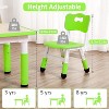 Kids Table and Chairs Set, Height Adjustable Desk with 6 Seats for Ages 2-10, Max 300lbs, Children Multi-Activity Table for Daycares,Home,Green - 2 of 4