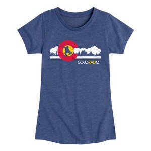 Girls' - Instant Message - Colorado Flag Snowboarder Fitted Short Sleeve Graphic T-Shirt - 1 of 4