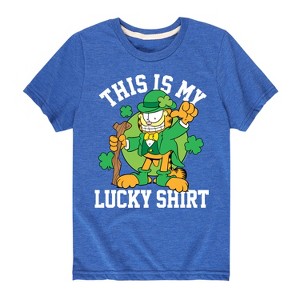 Boys' - Garfield - This Is My Lucky Shirt Short Sleeve Graphic T-Shirt - 1 of 4
