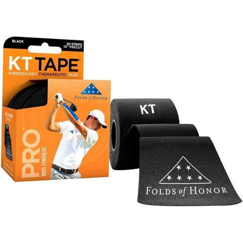 KT Pro Kinesio Tape Jumbo Roll, Pre-Cut - Black (150 10 Strips)