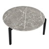 Maliang 36 Inch Round Small Coffee Table, Imitation Marble Tabletop With Rubber Wood Solid Wood Legs For Living Room, Office - 3 of 4