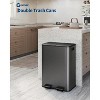 Stainless Steel Trash Can with Lid for Kitchen, Large Dual Trash and Recycle Bin Combo, Step-on Garbage Cans, PP Inner Buckets - 2 of 4