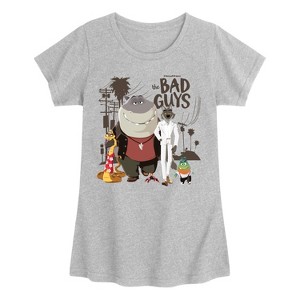 Girls' - The Bad Guys - Mr. Wolf and Friends Fitted Short Sleeve Graphic T-Shirt - 1 of 3