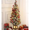 3 ft Pre-Lit Artificial Mini Christmas Tree with 78 Led Lights & Vintage Bells Base Festive Tabletop Decor with Berries - 2 of 4