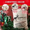 Joyfy 3 Pcs Christmas Canvas Gift Bag, 26" x 19" Drawstring Santa Burlap Sack Large Gift Bags for Christmas Gift Package Party Favors Hoilday Decor - 4 of 4