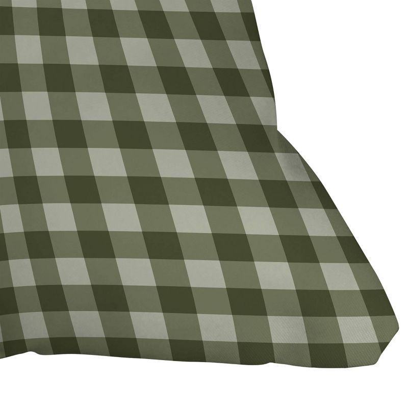 Colour Poems Gingham Pattern Moss Outdoor Throw Pillow Green - Deny Designs, 3 of 5