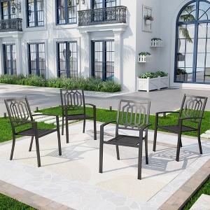 Captiva Designs Outdoor Patio Dining Chairs with Powder-coated Steel Frame - 1 of 4