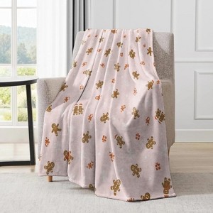 Nutcracker Christmas Decorative Throw Blanket,Ballet Fairy Mouse King Tree Print Decoration,Flannel Winter Pink Blankets. - 1 of 3