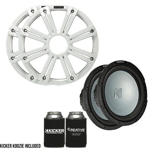 Kicker - Two 10 Inch LED Marine Subwoofers in White, 2 Ohm Bundle 4 Ohm each - 1 of 4