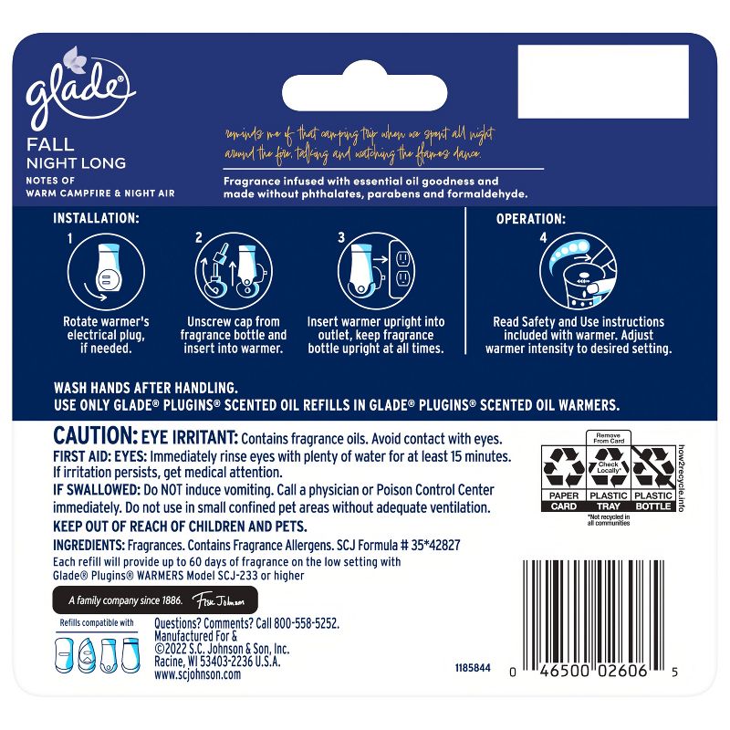 Glade PlugIns Scented Oil Air Freshener Refill - Fall Night Long - 3.35oz/5pk, 4 of 16