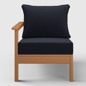 WestinTrends  Avalon Outdoor Patio HDPE Left Arm Facing Sectional Corner Club Chair with Patio Cushions - 1 of 4